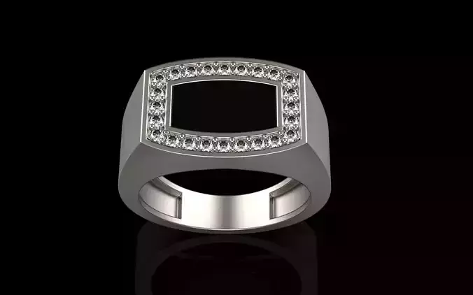 Men  signet ring model 482 3D print model