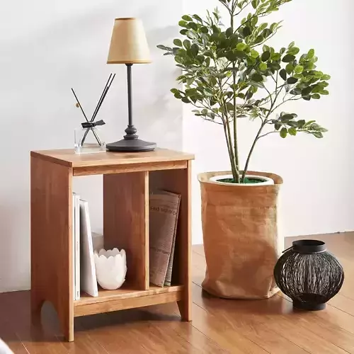 Solid Wood Mini Bedside Table Shelf