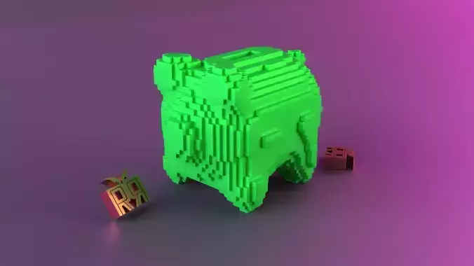 Voxel piggy bank Free 3D print model