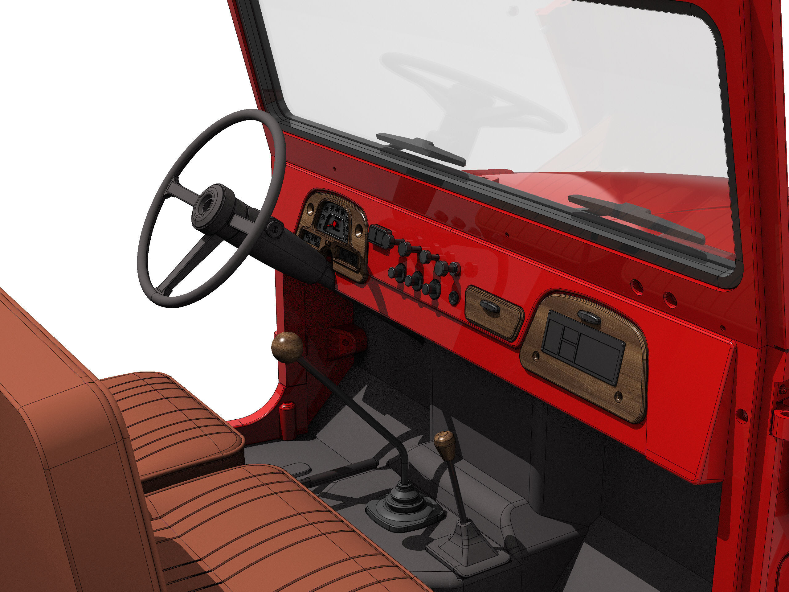 TOYOTA LAND CRUISER FJ43 SHORT WHEEL BASE RC BODY STL FILE 3D print model_4