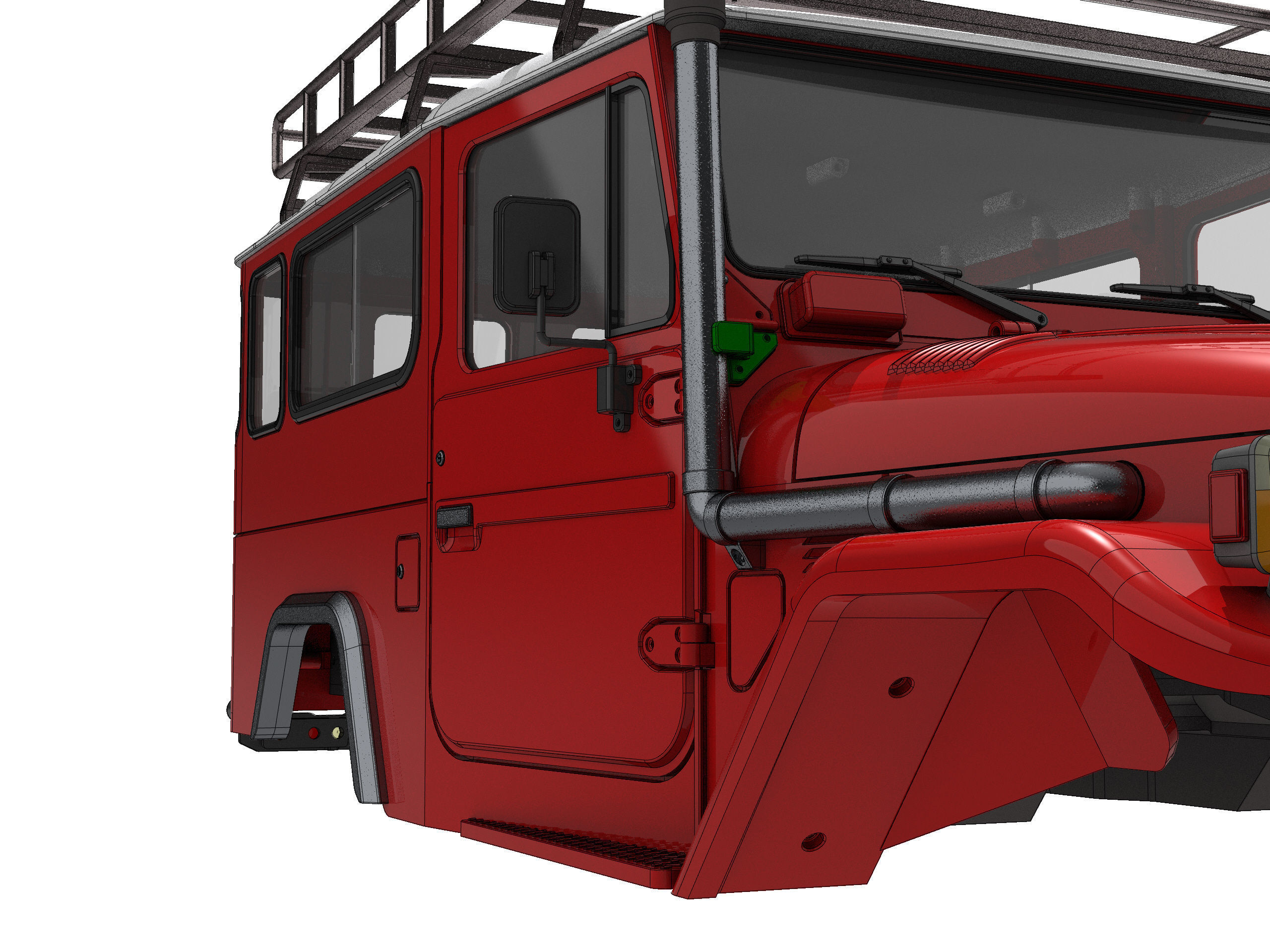 TOYOTA LAND CRUISER FJ43 SHORT WHEEL BASE RC BODY STL FILE 3D print model_5