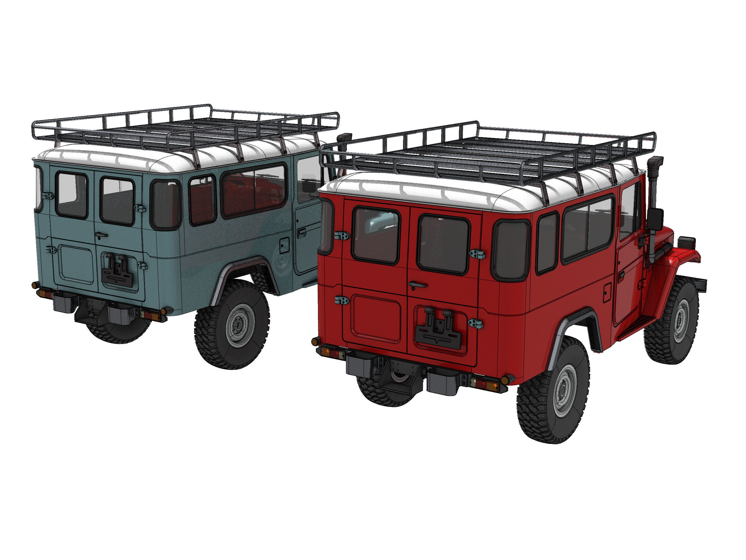TOYOTA LAND CRUISER FJ43 SHORT WHEEL BASE RC BODY STL FILE 3D print model_12