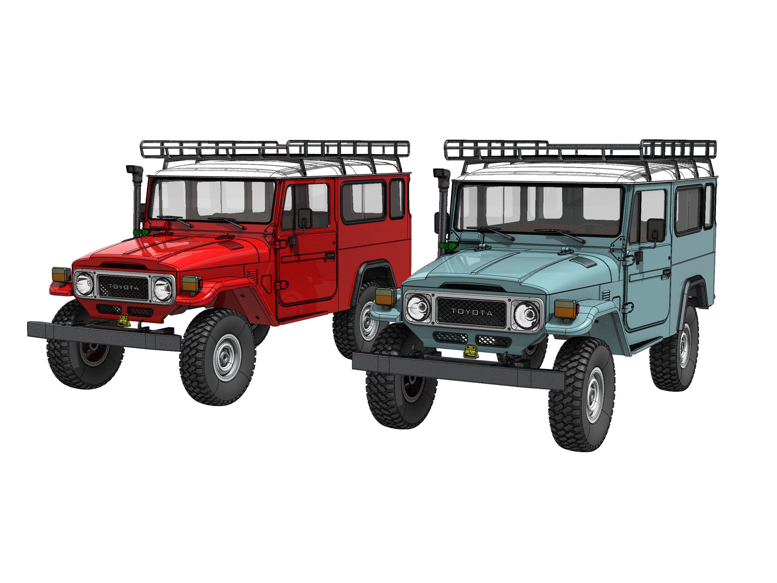 TOYOTA LAND CRUISER FJ43 SHORT WHEEL BASE RC BODY STL FILE 3D print model_11
