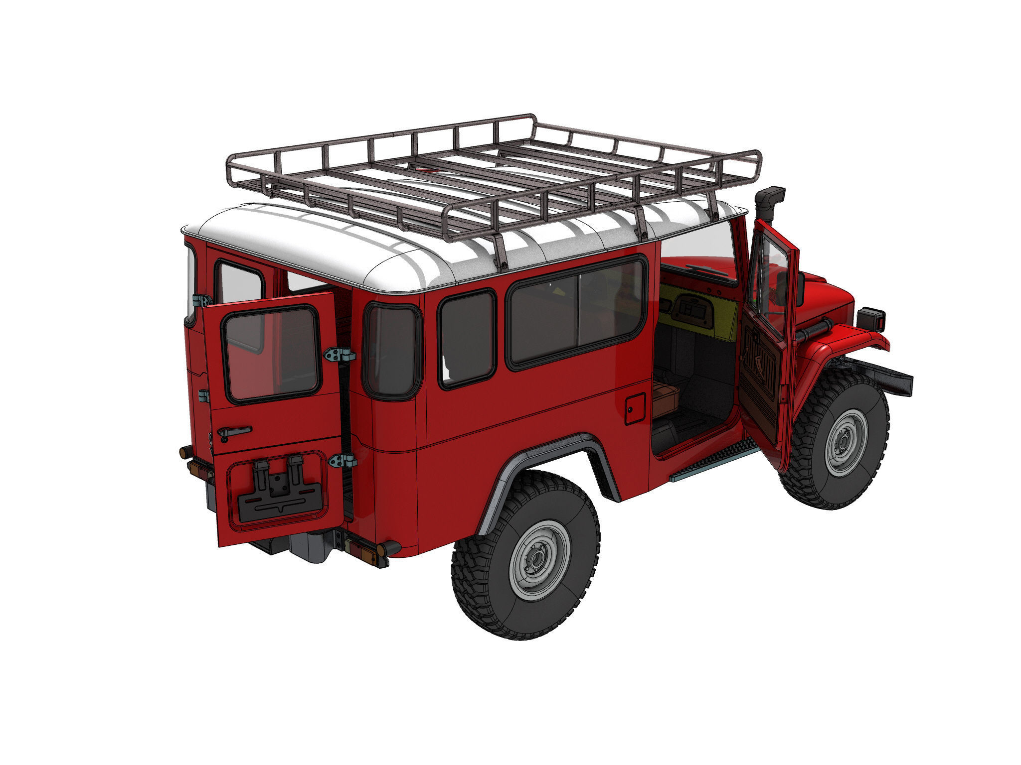 TOYOTA LAND CRUISER FJ43 SHORT WHEEL BASE RC BODY STL FILE 3D print model_3