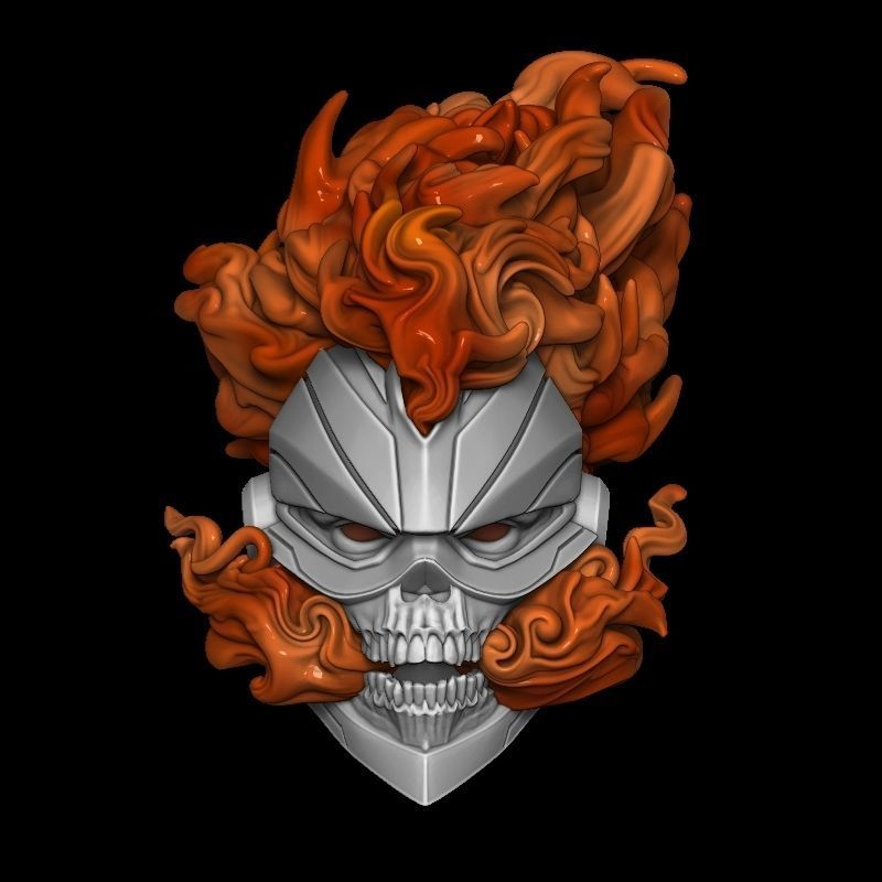 GHOST RIDER HEAD WITH DETACHABLE FLAME 3D model_2