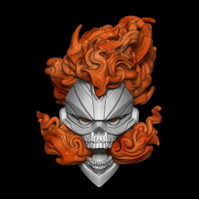 GHOST RIDER HEAD WITH DETACHABLE FLAME 3D model_1