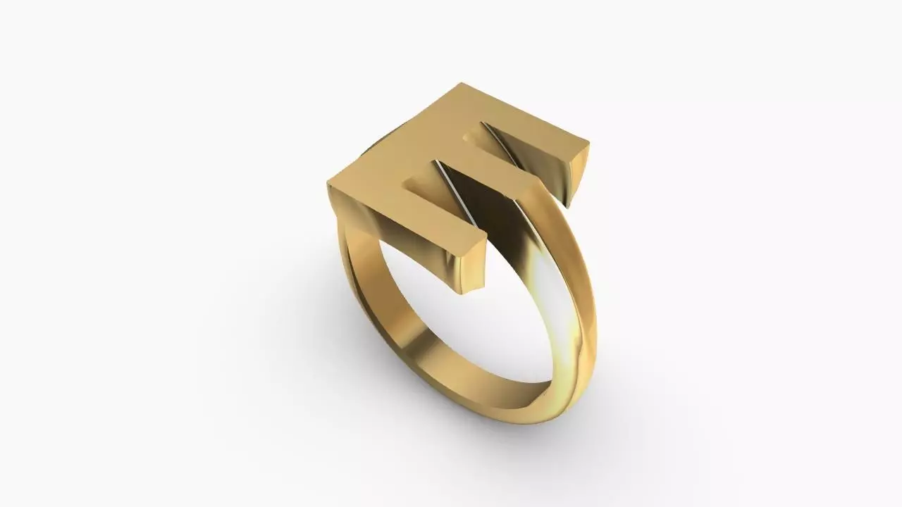 initial e ring us size 9 3D print model_0