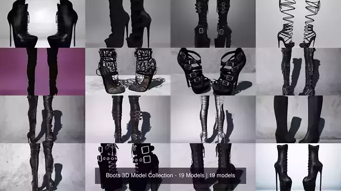 Boots 3D Model Collection - 19 Models