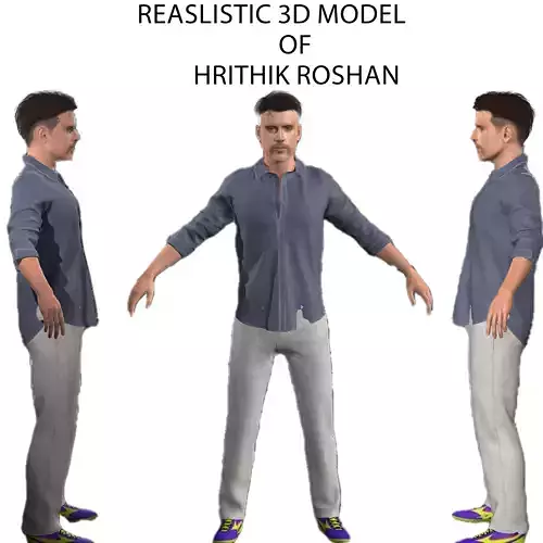 Hrithik Roshan Low-poly 3D model