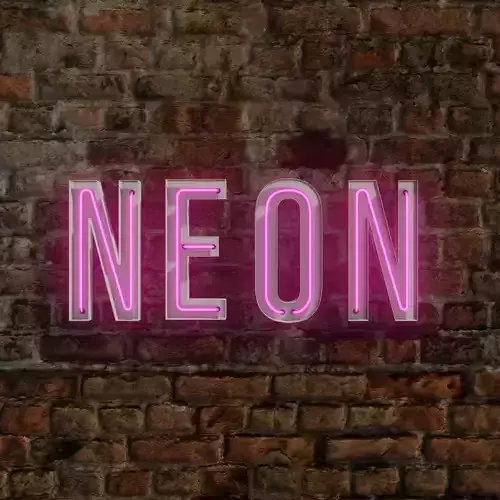 Neon Light Box Font 3D model