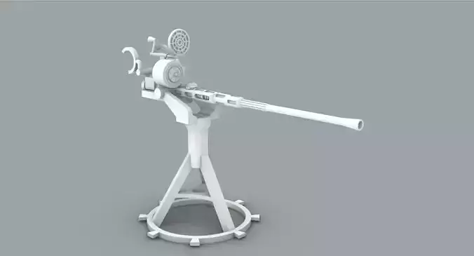 Oerlikon 20mm Low-poly 3D model