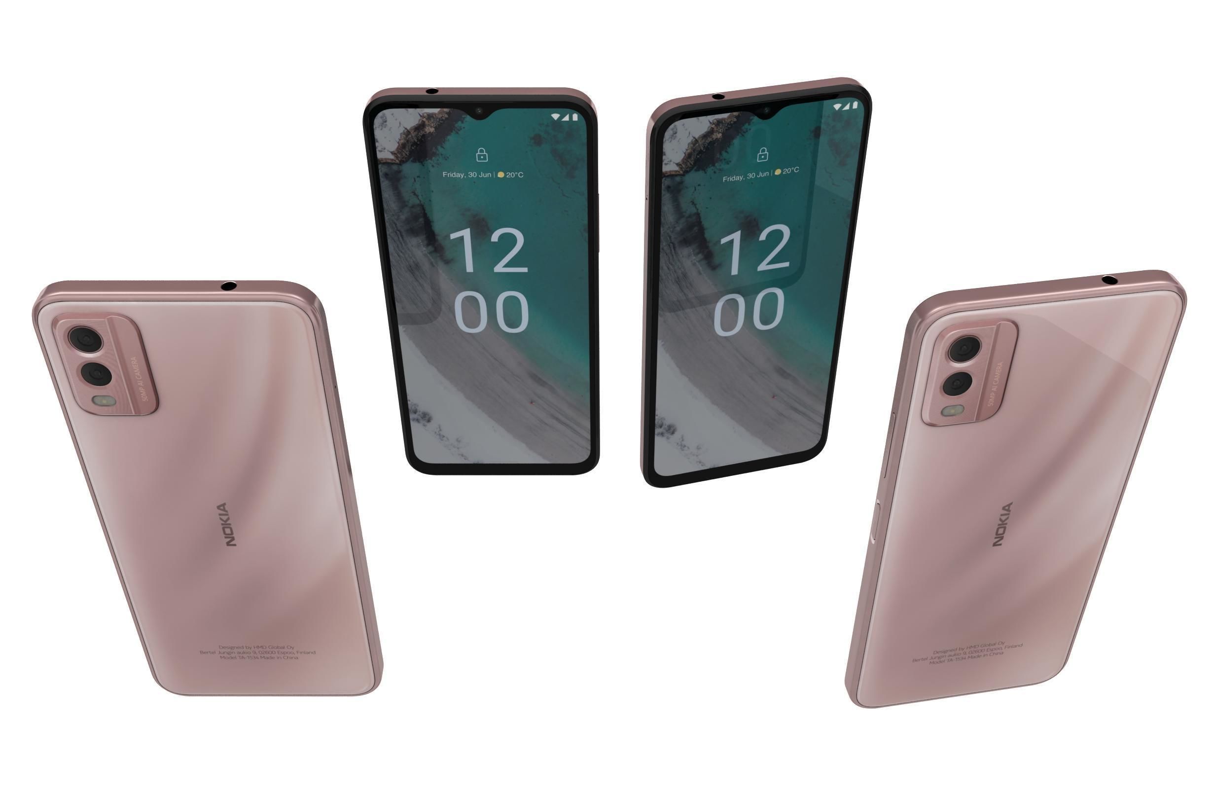 Nokia C32 and Nokia XR30 Low-poly 3D model_20