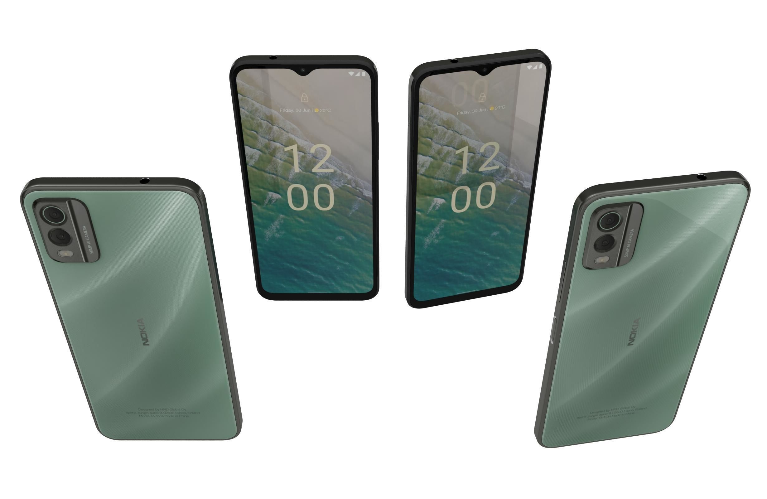 Nokia C32 and Nokia XR30 Low-poly 3D model_9
