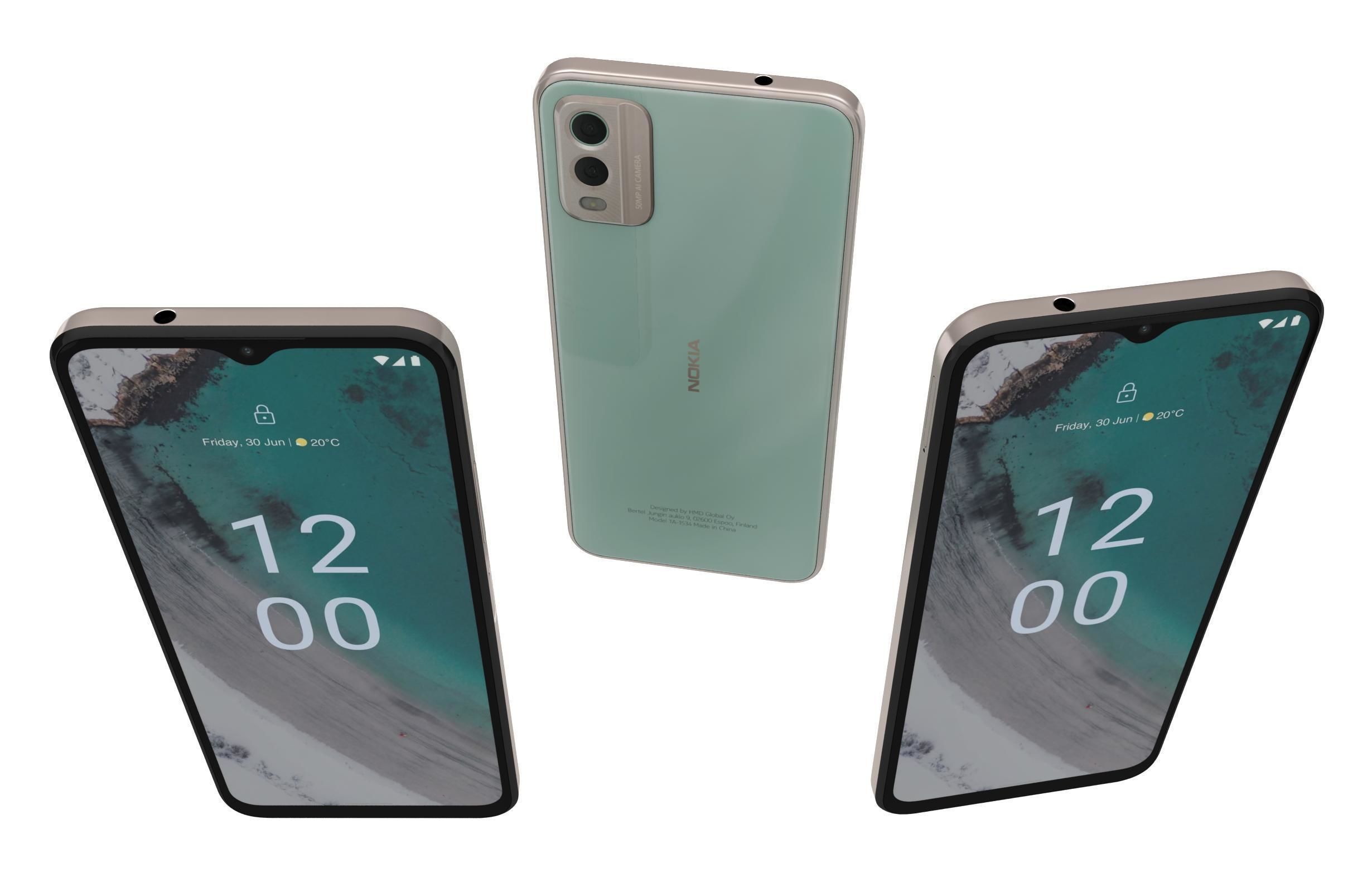 Nokia C32 and Nokia XR30 Low-poly 3D model_44