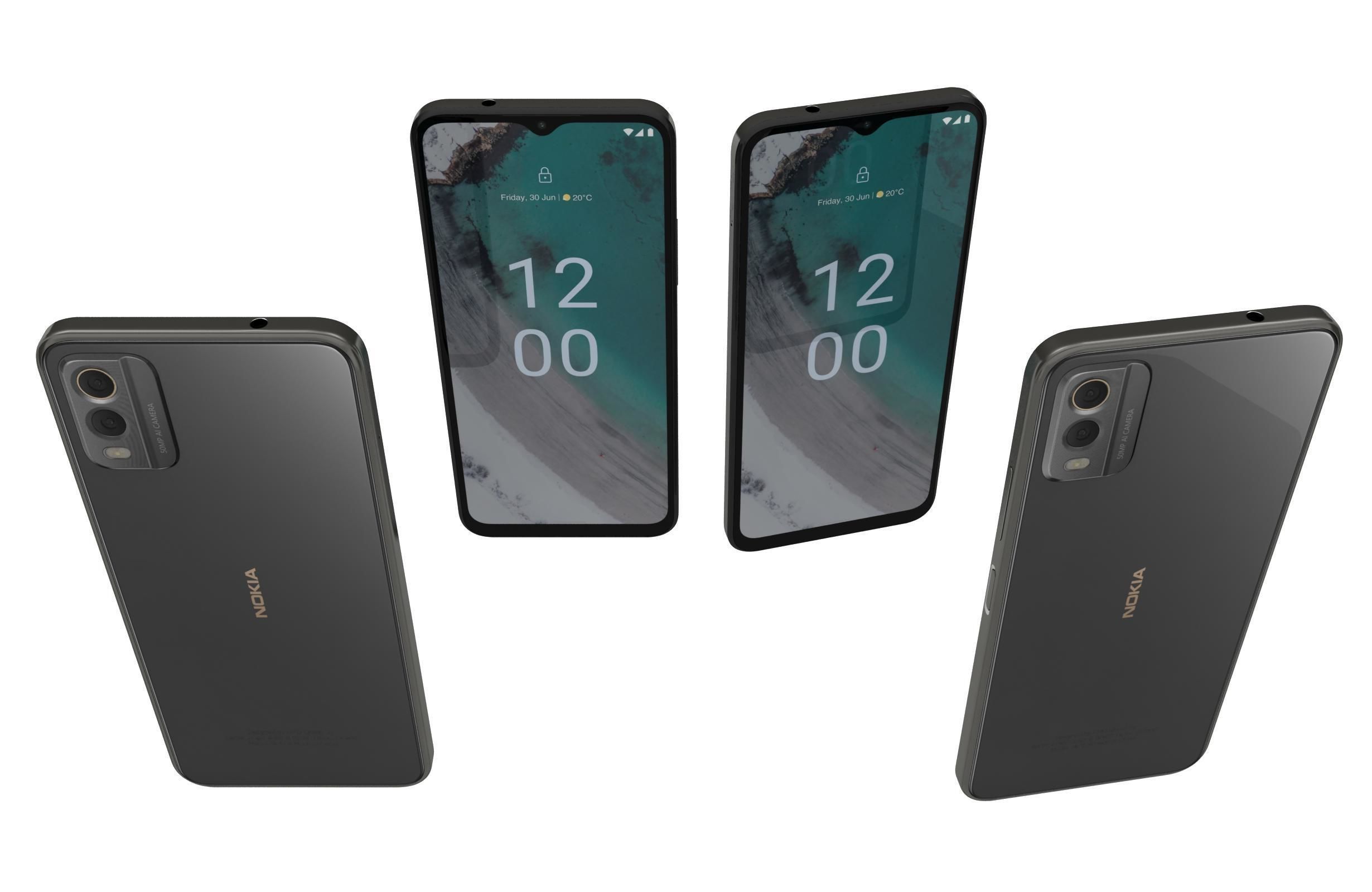 Nokia C32 and Nokia XR30 Low-poly 3D model_30