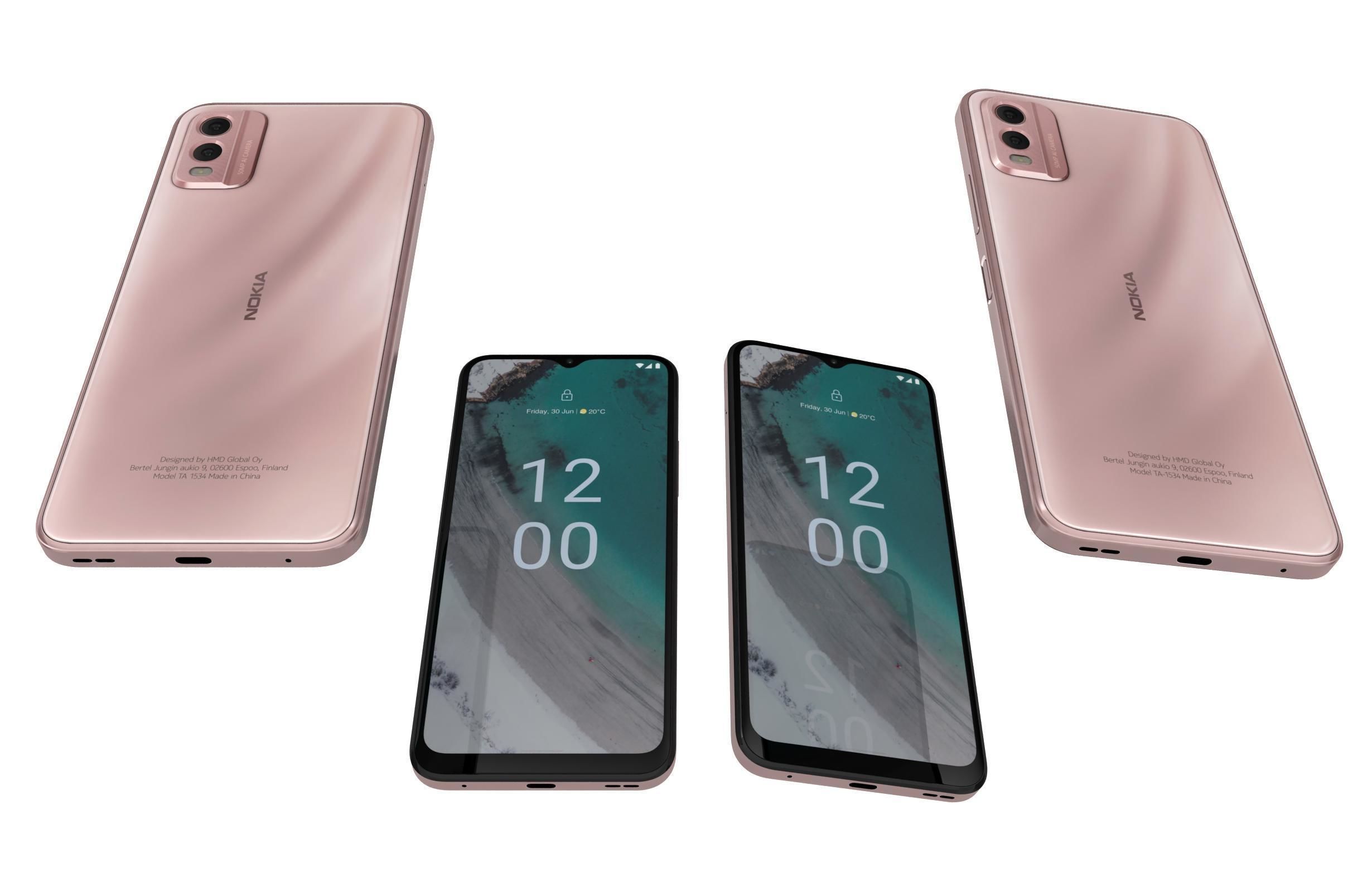 Nokia C32 and Nokia XR30 Low-poly 3D model_21