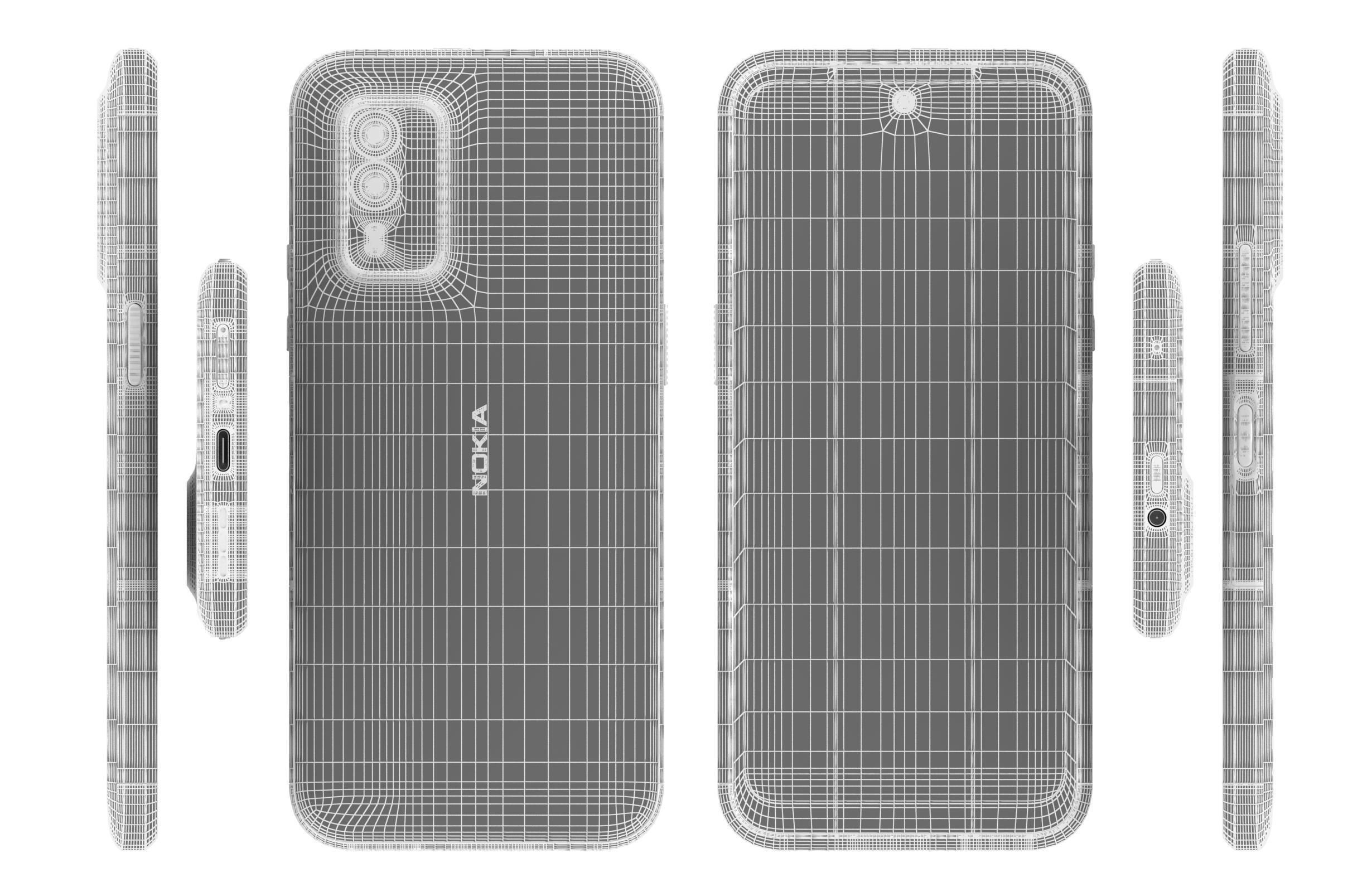 Nokia C32 and Nokia XR30 Low-poly 3D model_83