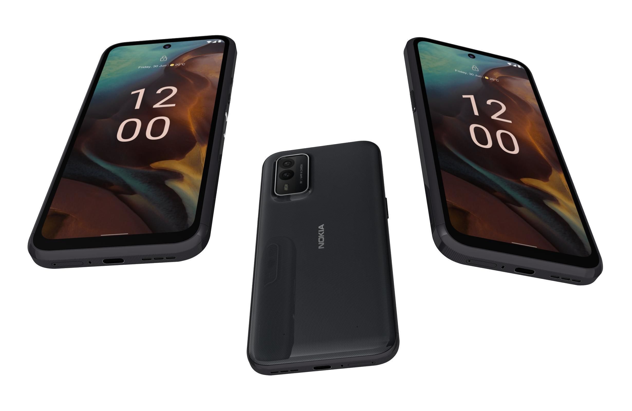 Nokia C32 and Nokia XR30 Low-poly 3D model_56