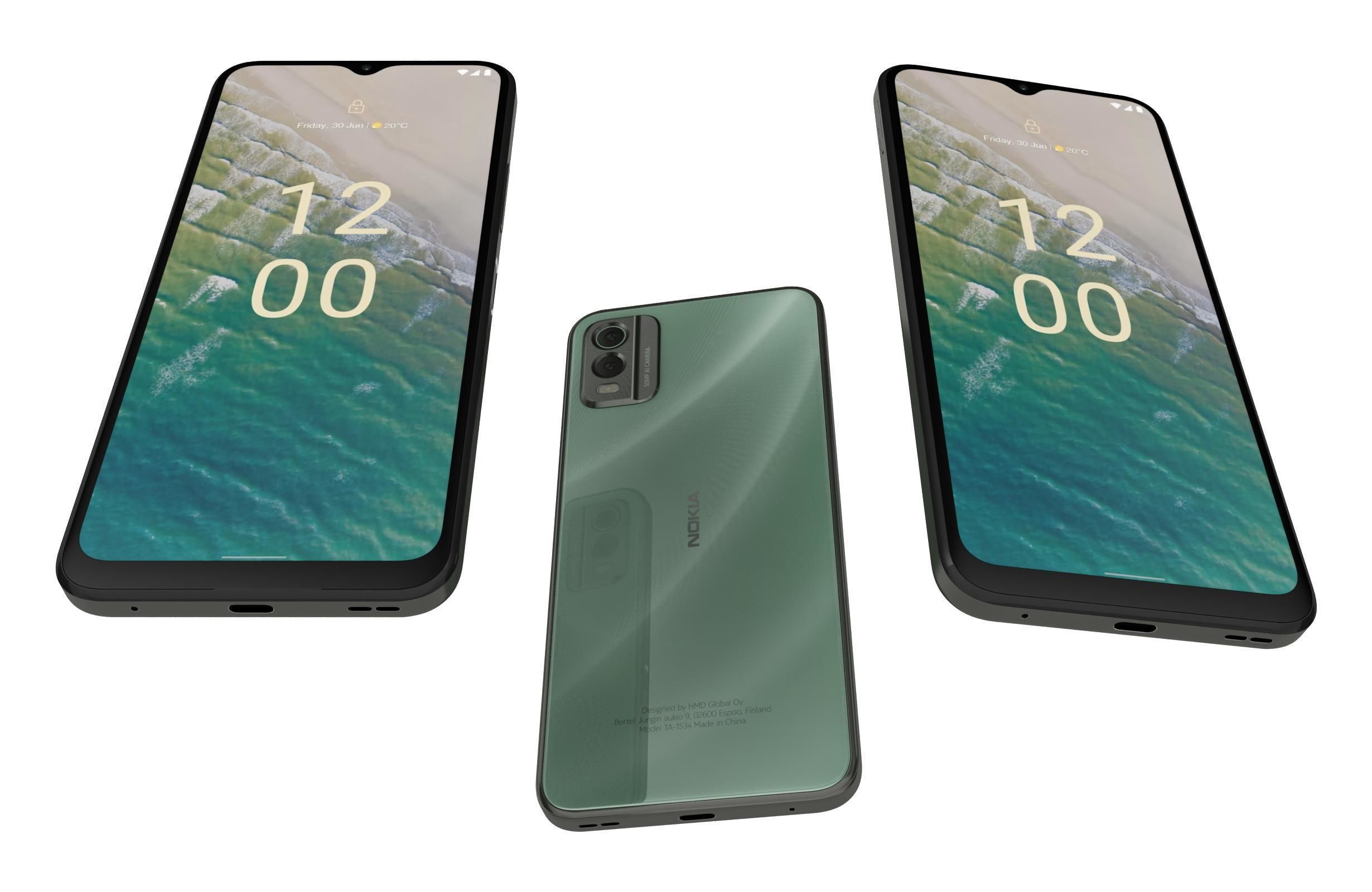 Nokia C32 and Nokia XR30 Low-poly 3D model_8