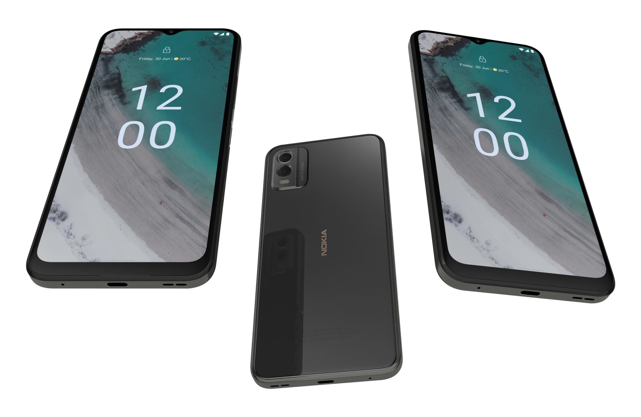 Nokia C32 and Nokia XR30 Low-poly 3D model_29