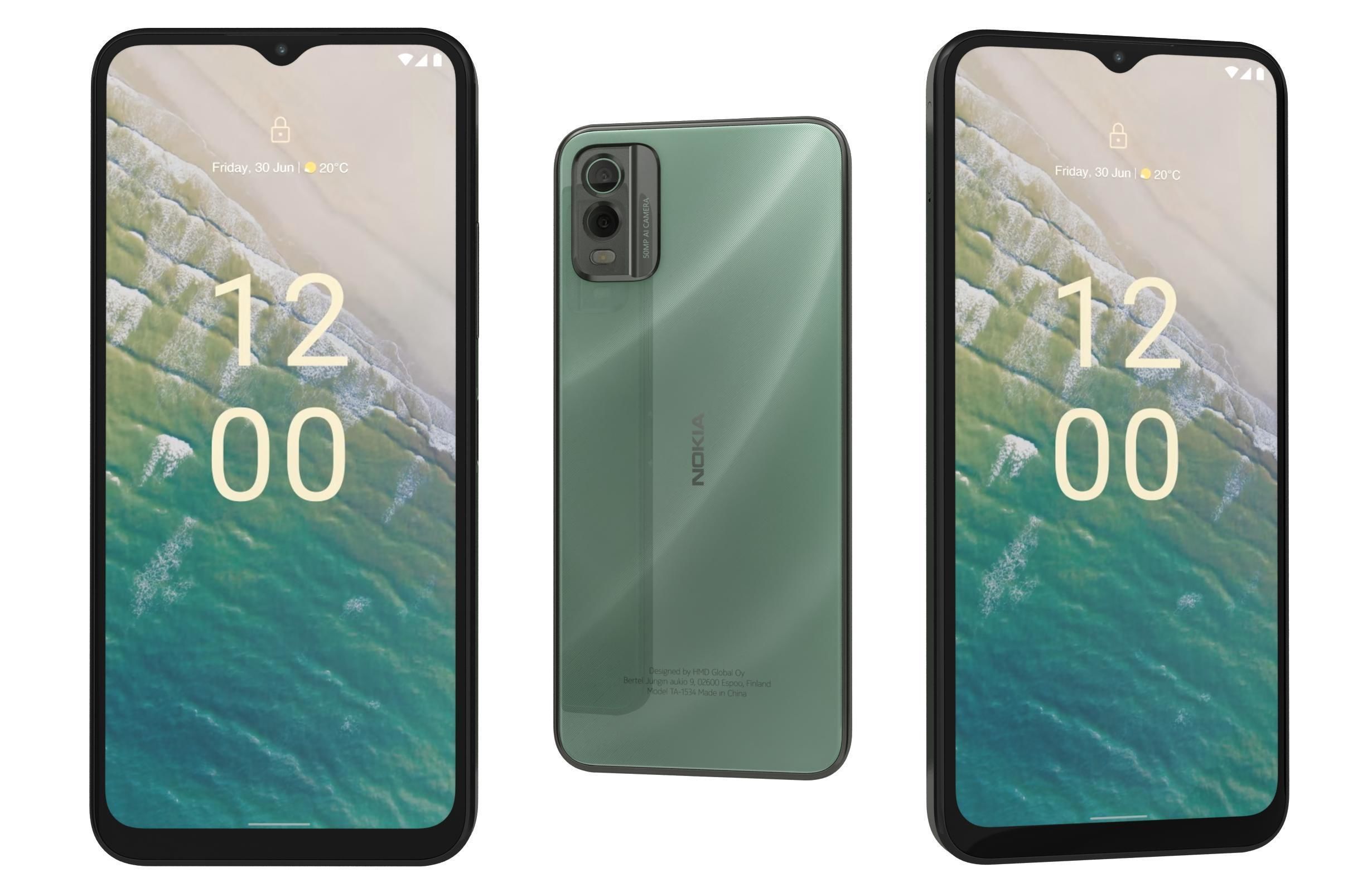 Nokia C32 and Nokia XR30 Low-poly 3D model_6