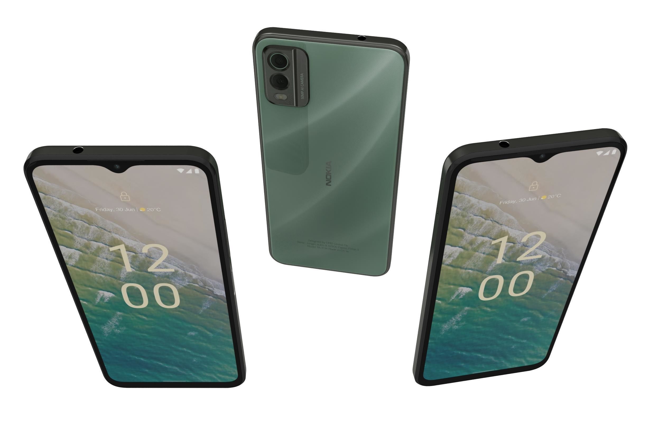 Nokia C32 and Nokia XR30 Low-poly 3D model_7