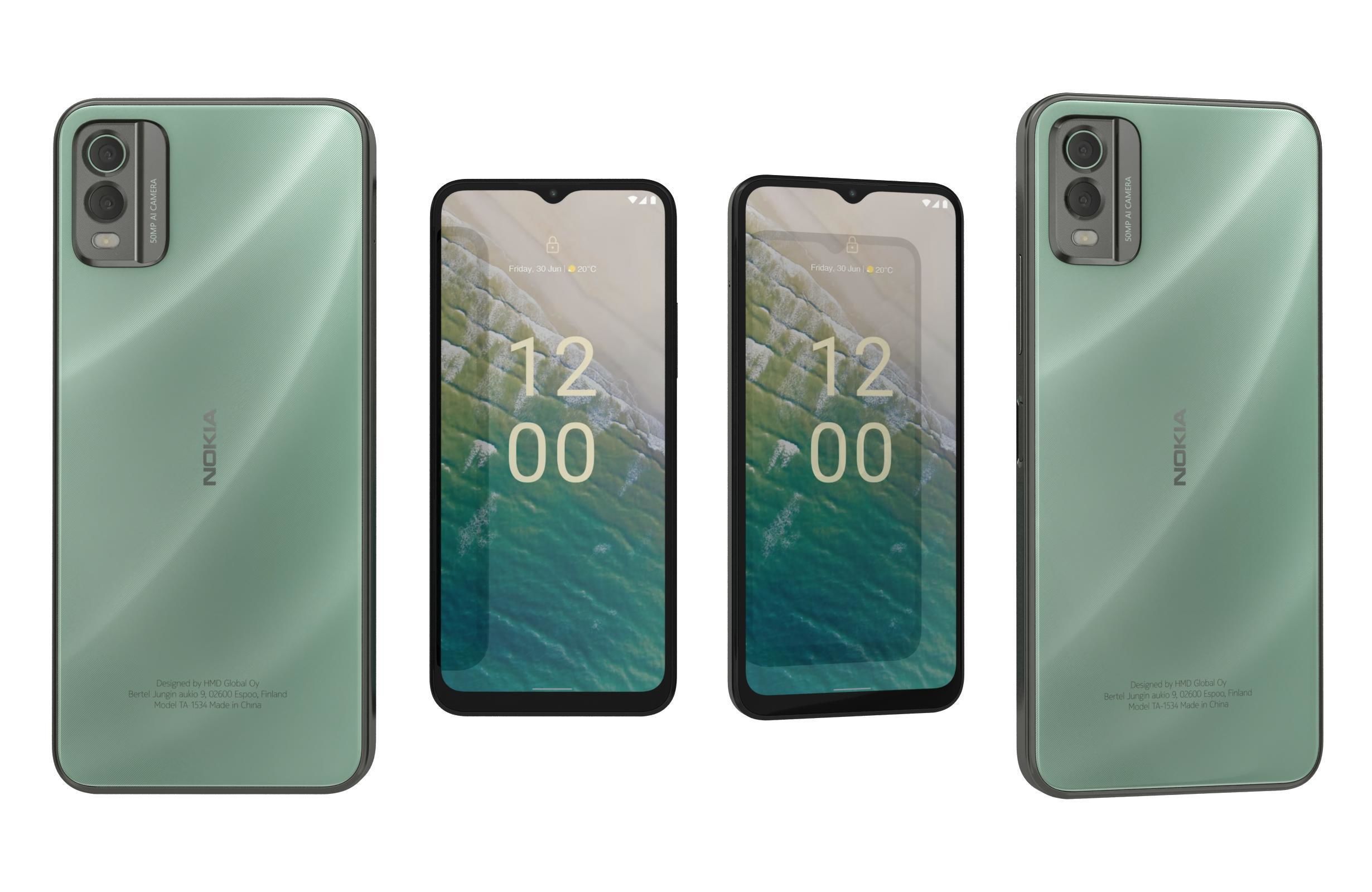 Nokia C32 and Nokia XR30 Low-poly 3D model_1