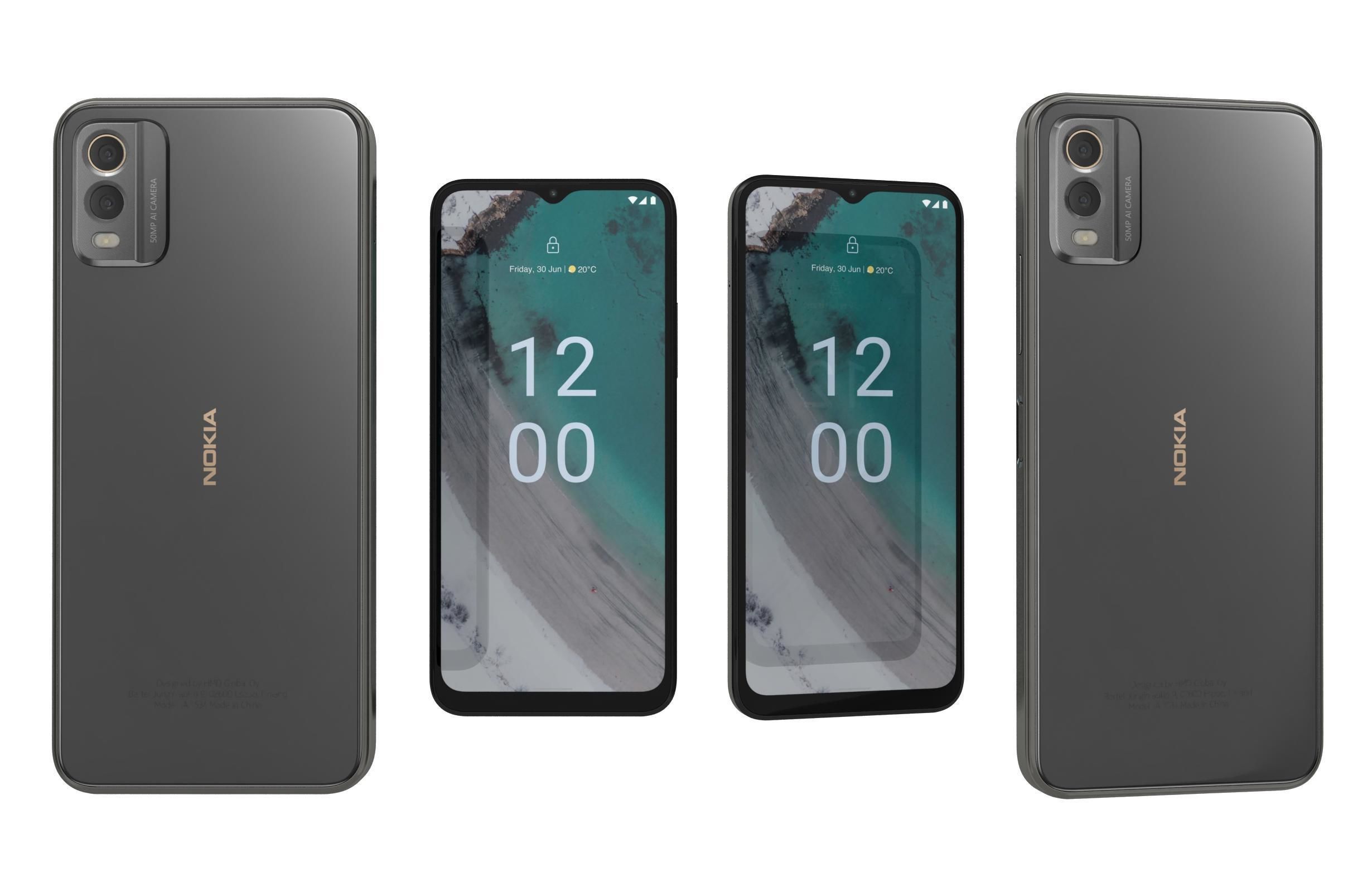 Nokia C32 and Nokia XR30 Low-poly 3D model_3