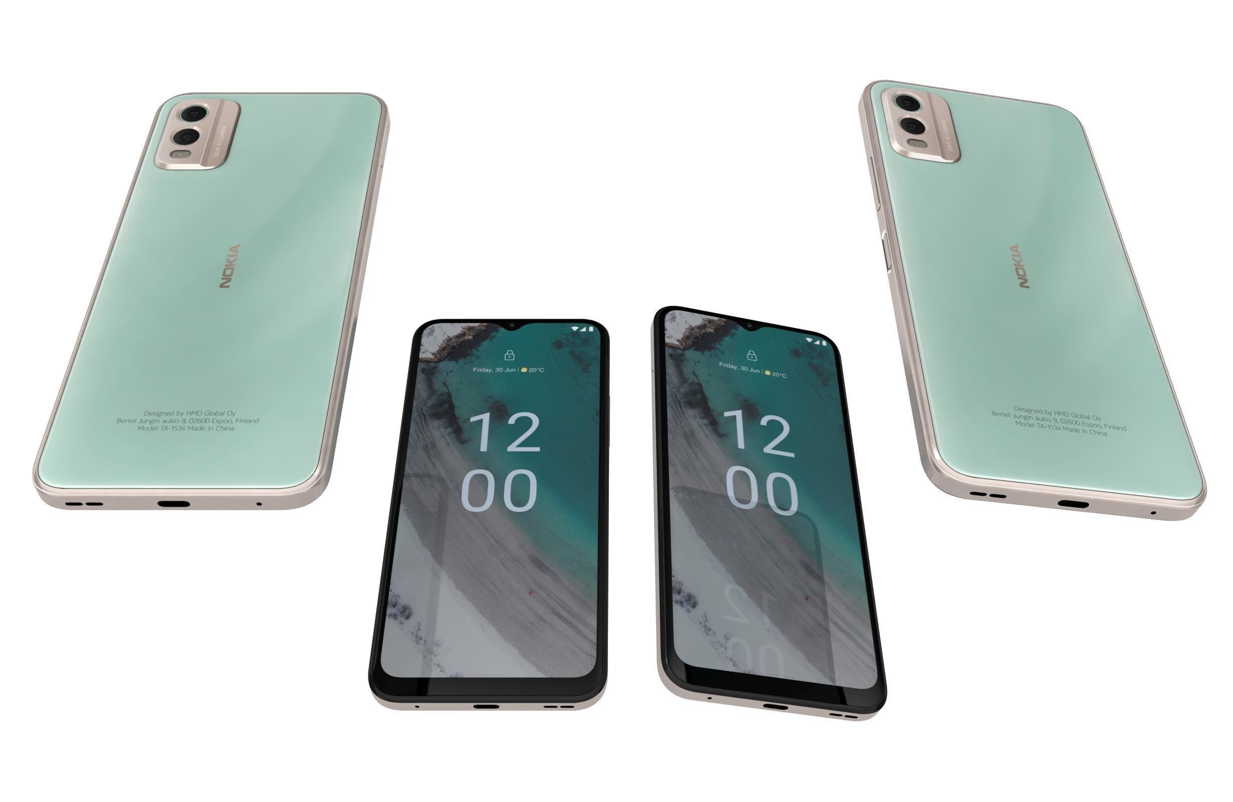 Nokia C32 and Nokia XR30 Low-poly 3D model_41