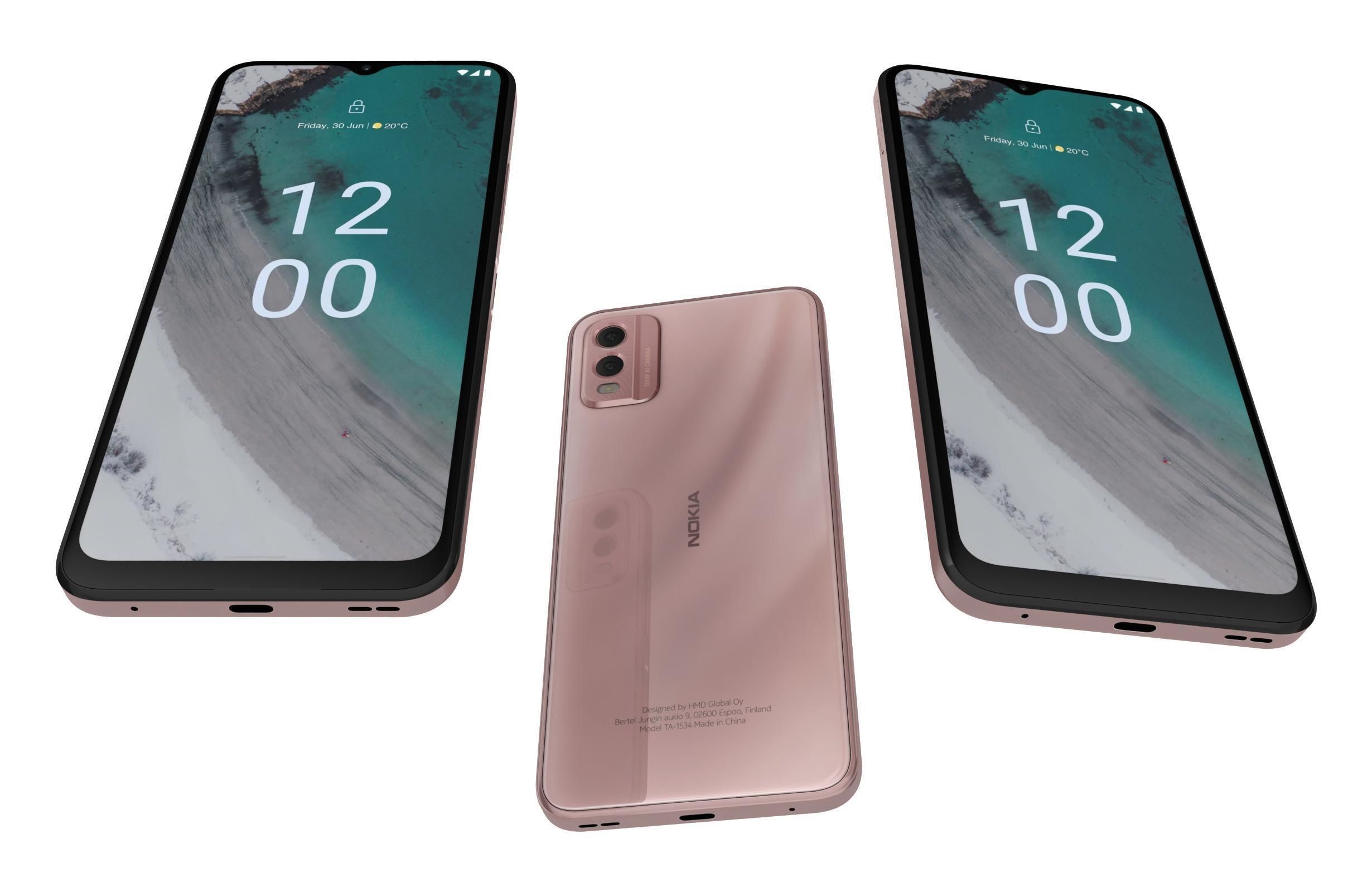 Nokia C32 and Nokia XR30 Low-poly 3D model_19