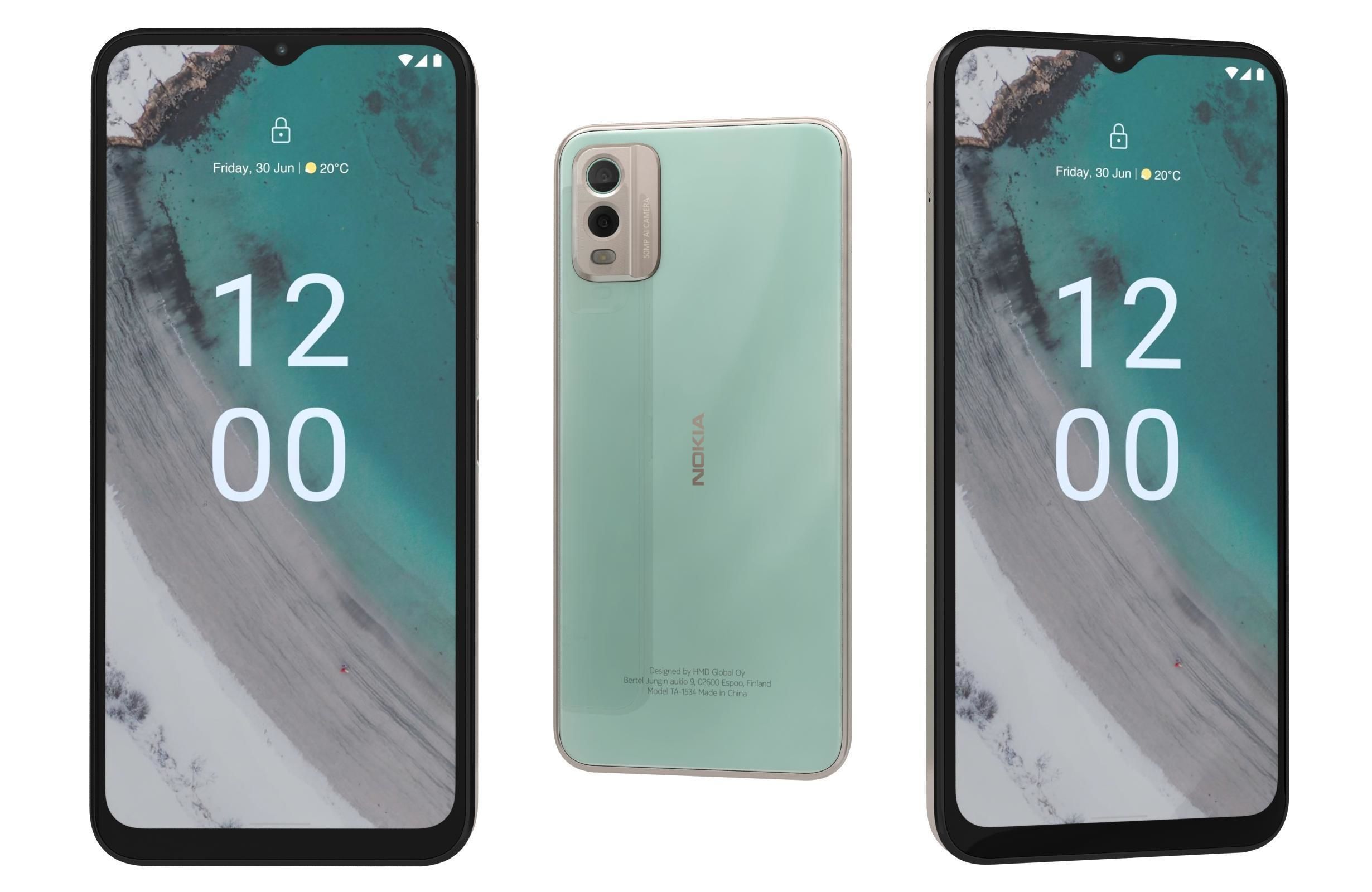 Nokia C32 and Nokia XR30 Low-poly 3D model_48