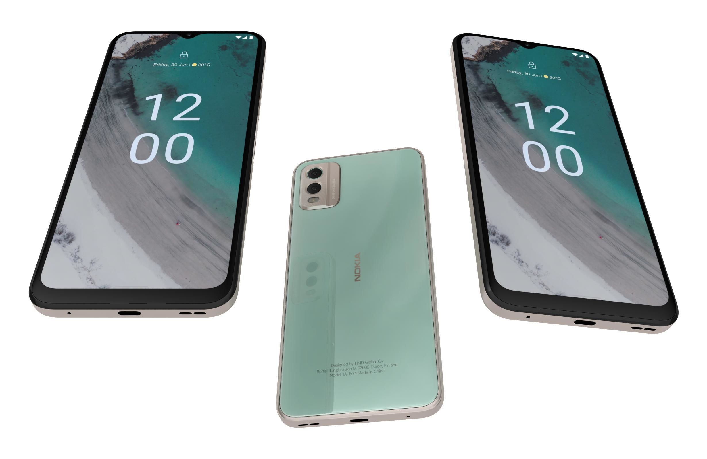 Nokia C32 and Nokia XR30 Low-poly 3D model_36