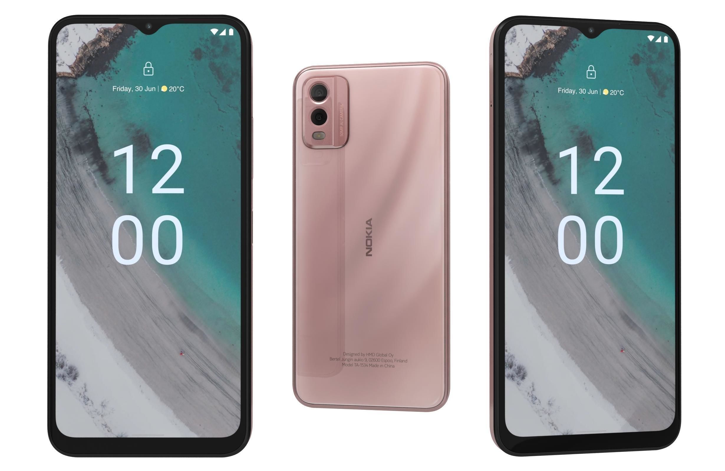 Nokia C32 and Nokia XR30 Low-poly 3D model_17