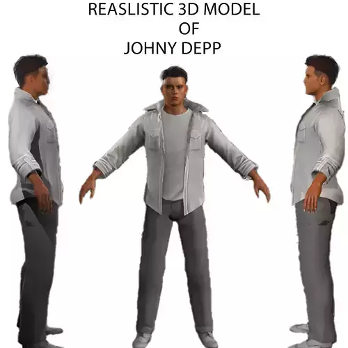 Johny Depp  Low-poly 3D model