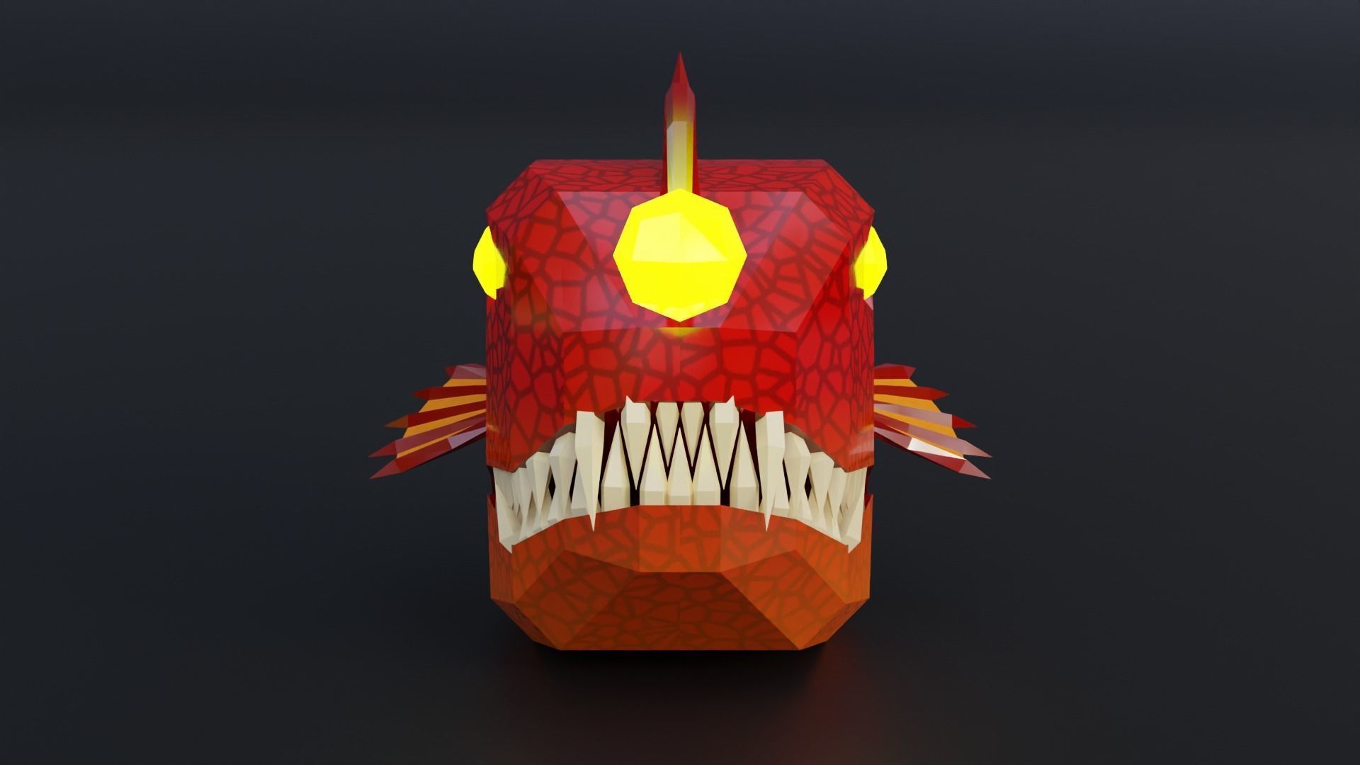 Cartoon anglerfish low poly Roblox game pet  Blender Low-poly 3D model_3