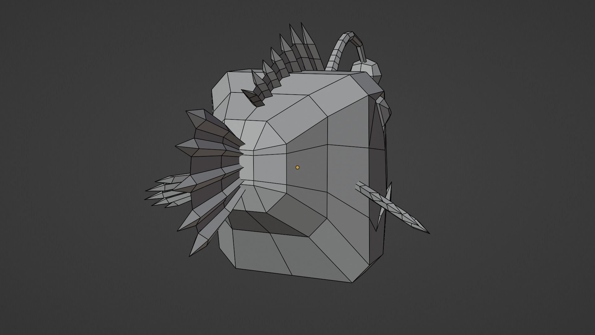 Cartoon anglerfish low poly Roblox game pet  Blender Low-poly 3D model_9