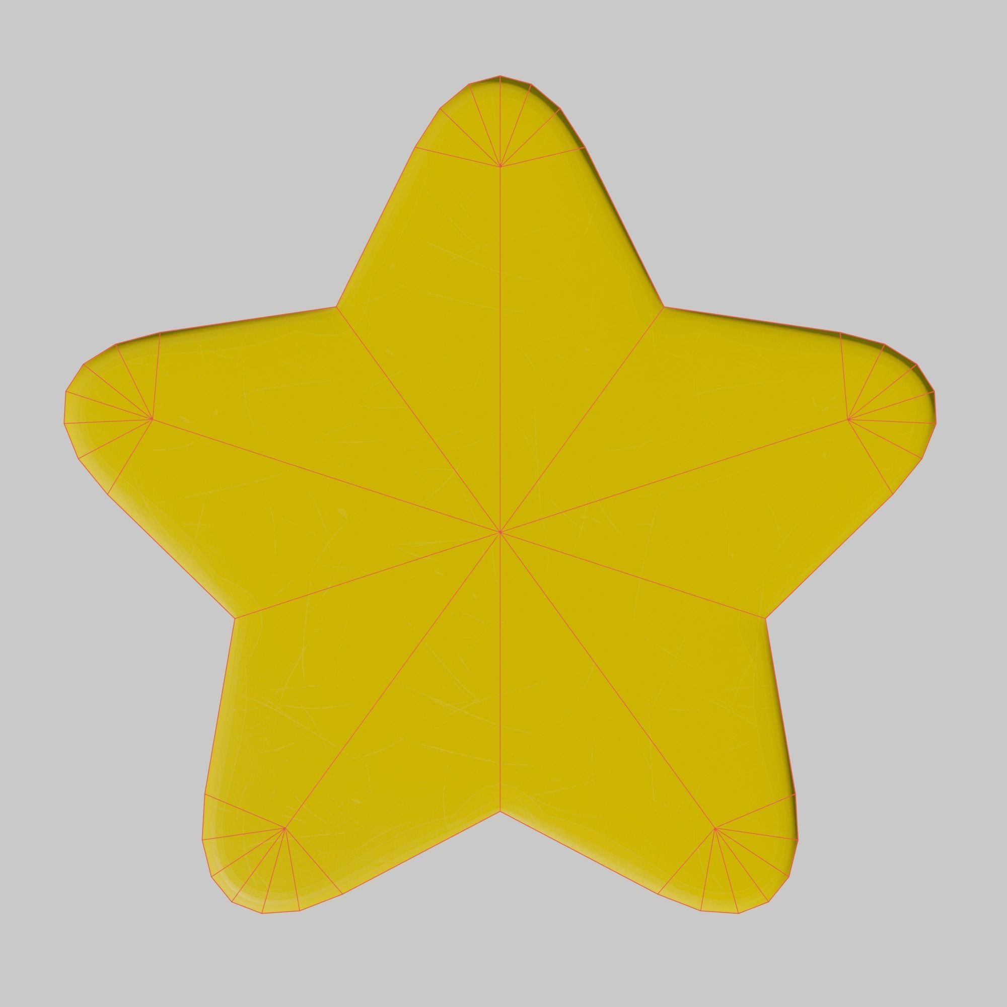 Simple star rounded corners Free low-poly 3D model_2