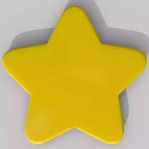 Simple star rounded corners Free low-poly 3D model
