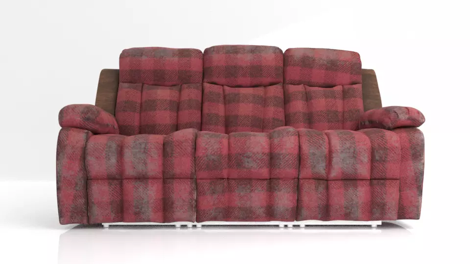 oldsofa Low-poly 3D model_0