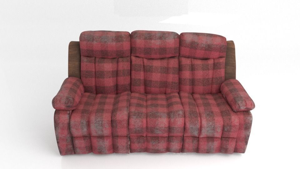 oldsofa Low-poly 3D model_3