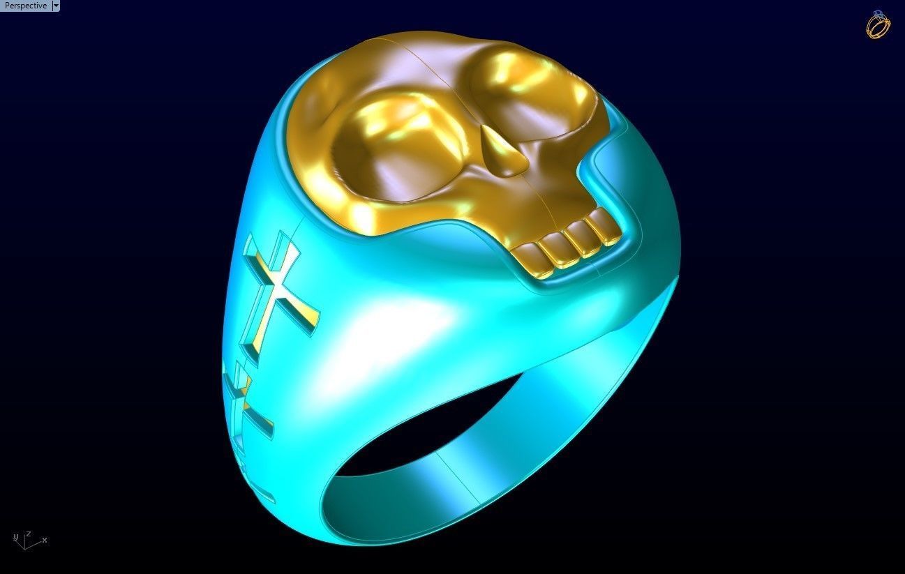 Skull ring - N14074 3D print model_9