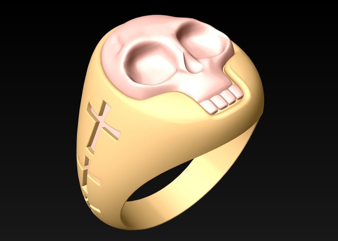 Skull ring - N14074 3D print model_2