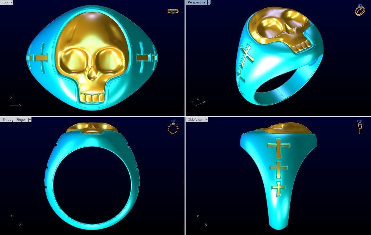 Skull ring - N14074 3D print model_10