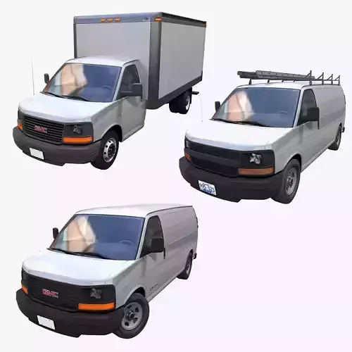Industrial vans 3D Model Collection