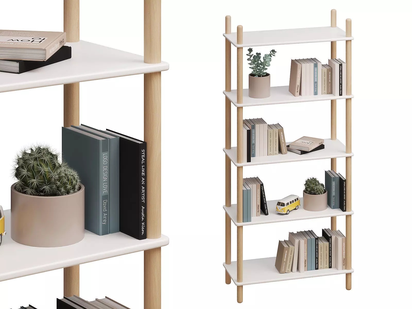 Bookshelf Olav-1 White 3D model