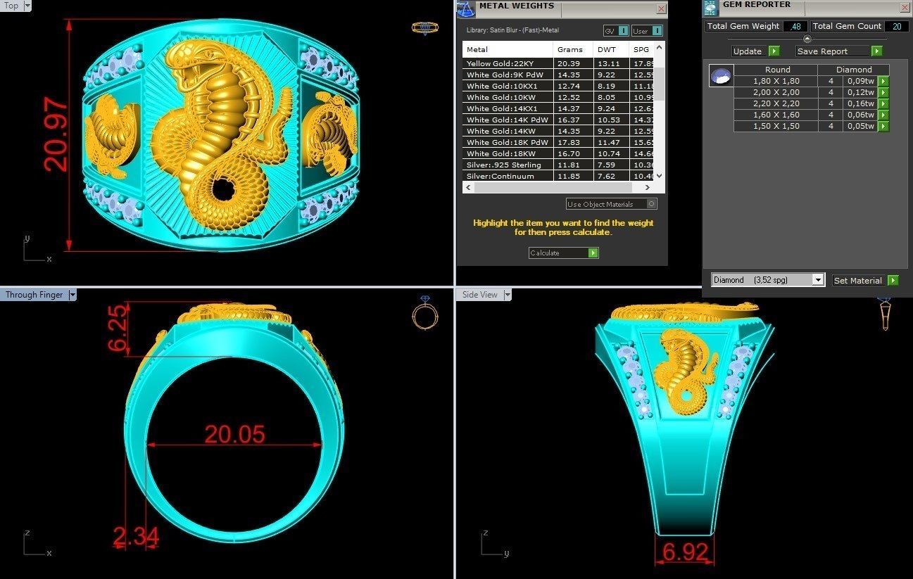 Snake Ring - Cobra Rings - N1329 3D print model_8