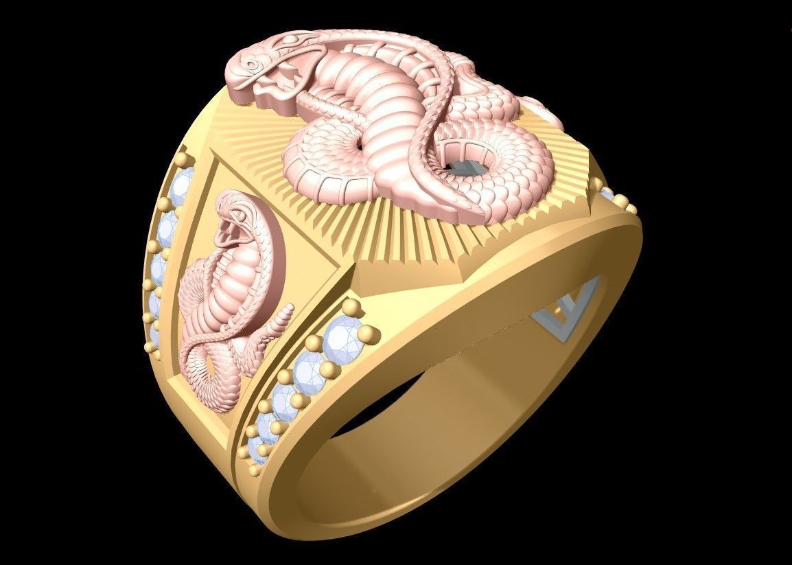 Snake Ring - Cobra Rings - N1329 3D print model_2