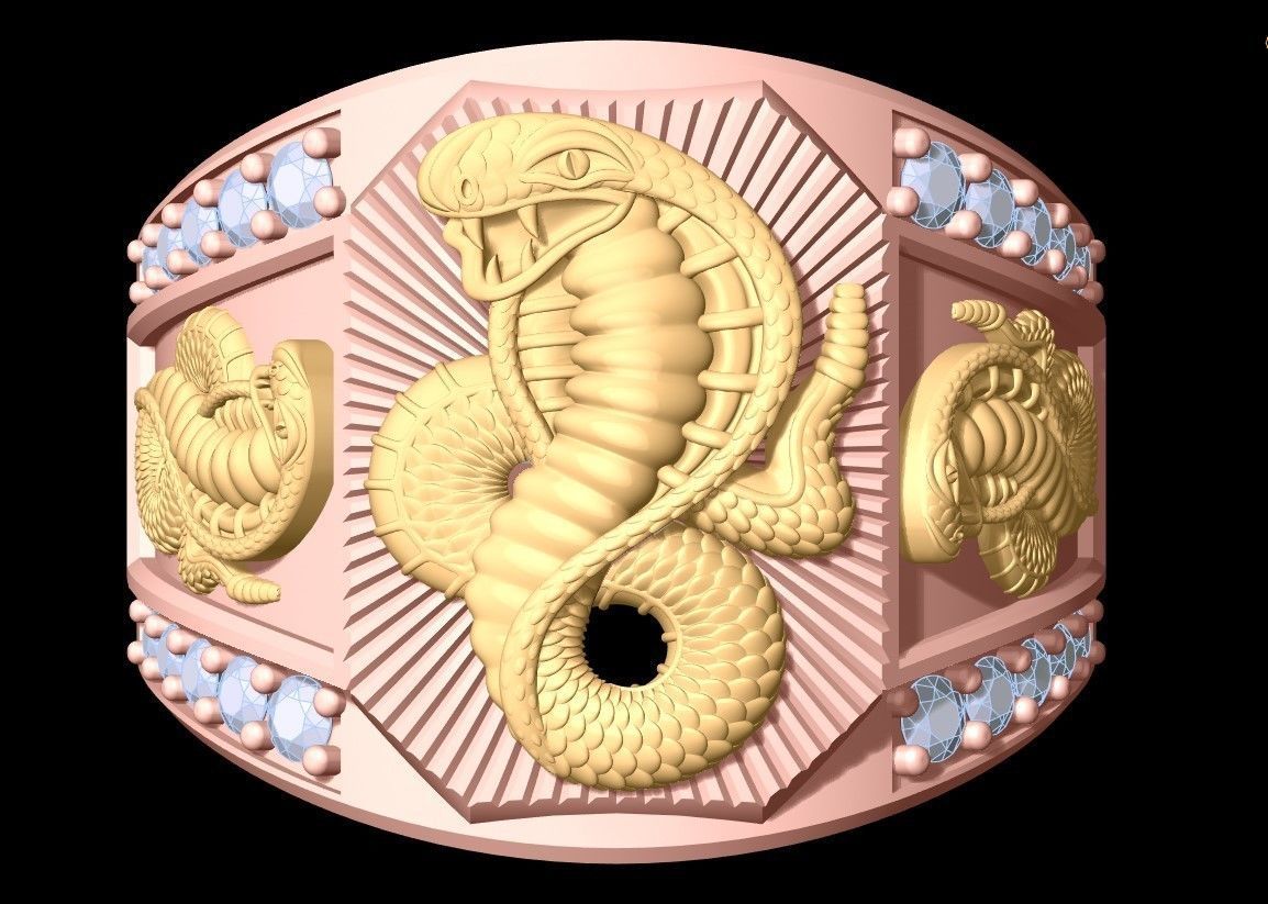 Snake Ring - Cobra Rings - N1329 3D print model_4