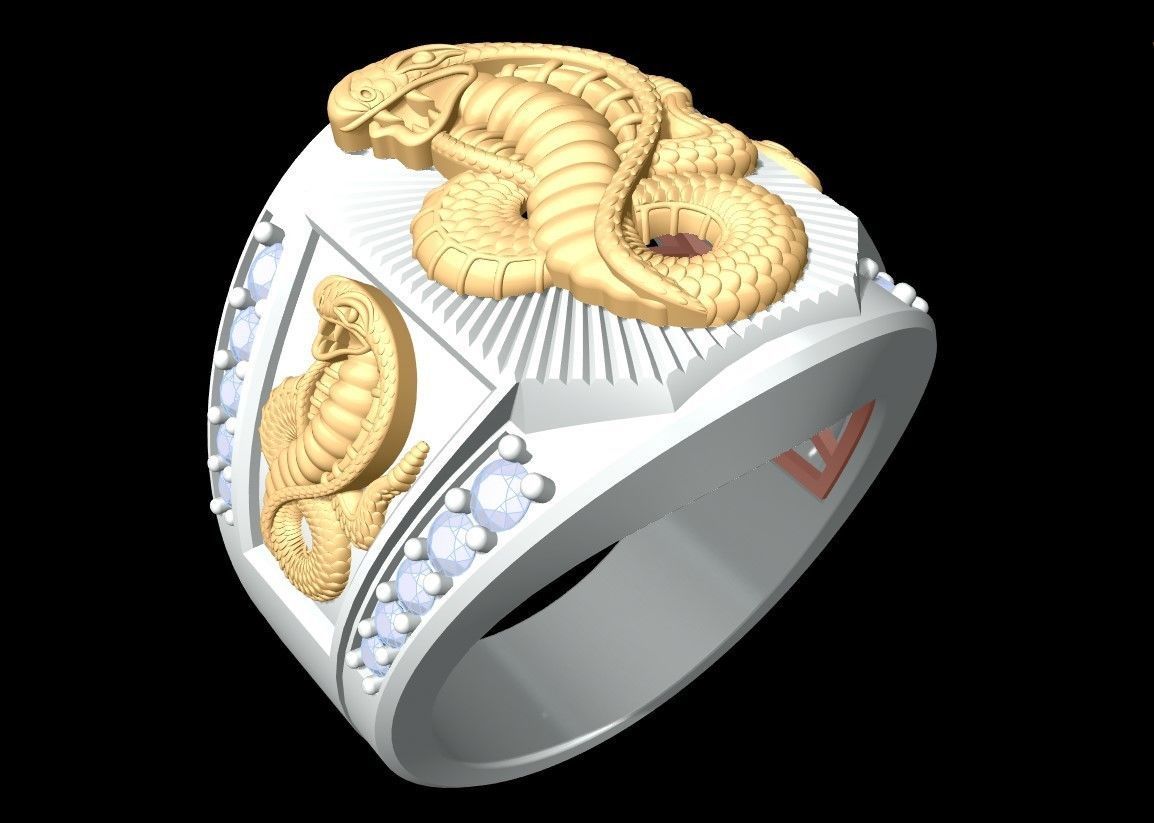 Snake Ring - Cobra Rings - N1329 3D print model_3