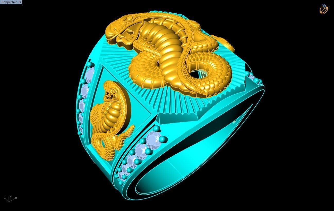 Snake Ring - Cobra Rings - N1329 3D print model_9